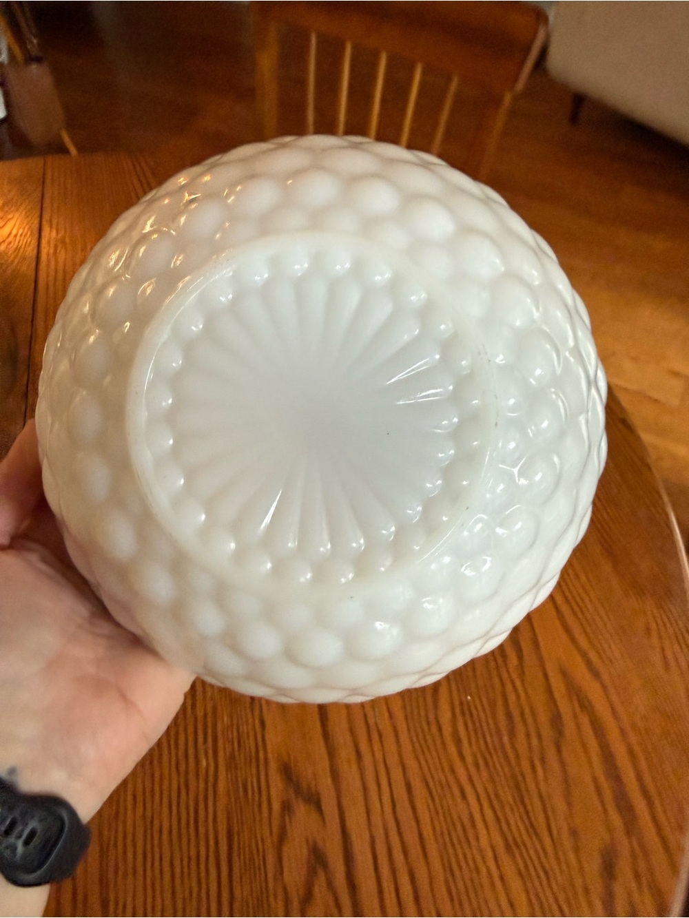 Milk Glass Hobnail Decorative Bowl - White